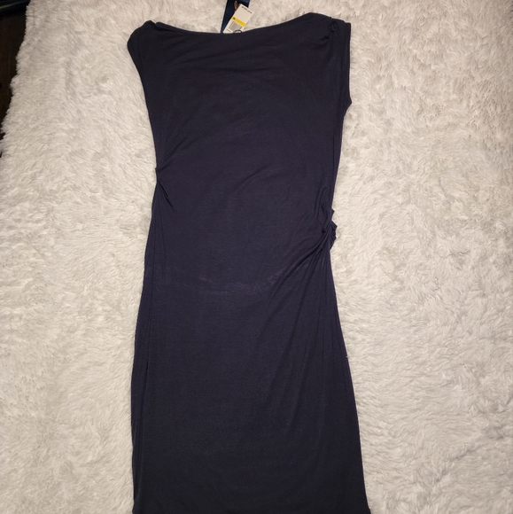 Seven7 Navy Blue Asymmetrical Neckline Dress NWT - Picture 7 of 8
